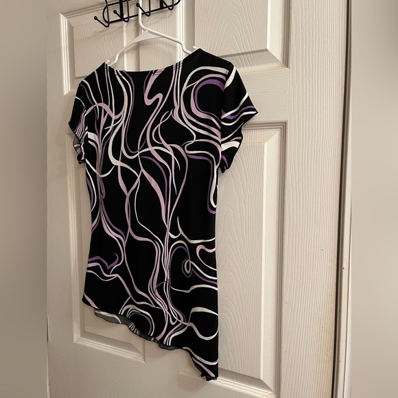 SUSAN LAWRENCE~STYLISH BLACK AND PURPLE~WOMEN’S TOP~LG - Picture 11 of 11